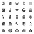 Justice vector icons set