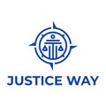 justice way flat minimalist logo design Royalty Free Stock Photo