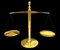 Justice weighing scales 3D rendering