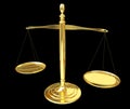 Justice weighing scales 3D rendering