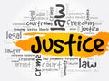 Justice word cloud collage Royalty Free Stock Photo
