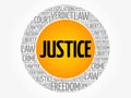 Justice word cloud collage Royalty Free Stock Photo