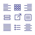 Justified type icon set - left justified, right justified, full Royalty Free Stock Photo