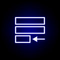 Justify text icon in neon style. Can be used for web, logo, mobile app, UI, UX