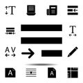 justify text icon. Simple glyph, flat vector of Text editor set icons for UI and UX, website or mobile application