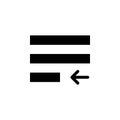 justify, text icon. Simple glyph vector of text editor set icons for UI and UX, website or mobile application