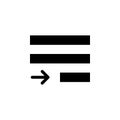 justify text icon. Simple glyph vector of text editor set icons for UI and UX, website or mobile application