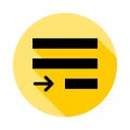 justify text outline icon in long shadow style