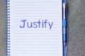 Justify write on notebook