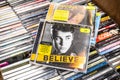 Justin Bieber CD album Believe 2012 on display for sale, famous Canadian singer and songwriter