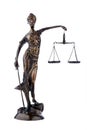 Justitia figure with scales. Law and Justice. Royalty Free Stock Photo