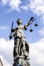 Justitia, a monument in Frankfurt, Germany Royalty Free Stock Photo