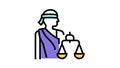 justitia law color icon animation