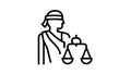 justitia law line icon animation