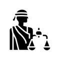 justitia law glyph icon vector illustration