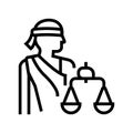 justitia law line icon vector illustration