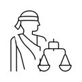 justitia law line icon vector illustration