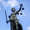 Justitia statue in Frankfurt Royalty Free Stock Photo