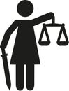 Justitia statue pictogram