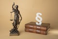 Justizia Figure old Books and Section mark Royalty Free Stock Photo