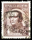 Justo JosÃÂ© de Urquiza 1801-1870, Famous Argentinians serie, circa 1950 Royalty Free Stock Photo