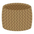 Jute basket icon cartoon vector. Natural rope