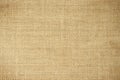 Jute hessian sackcloth burlap canvas woven texture background pattern in light beige cream brown color blank. Natural weaving Royalty Free Stock Photo