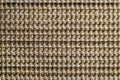 Jute - natural textile fiber. Texture of jute carpet substrate surface