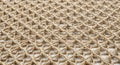 Jute net  on white background, coarse fiber mesh, centered view, open weave pattern Royalty Free Stock Photo