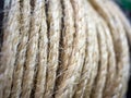Jute rope coiled in a small roll Royalty Free Stock Photo