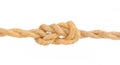 Jute Rope with figure-eight knot on white Background Royalty Free Stock Photo