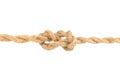 Jute Rope with Savoy Knot on White Background Royalty Free Stock Photo