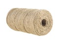 Jute skein isolated on white background. Jute twine close-up. Natural brown rope Royalty Free Stock Photo