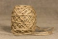 Jute yarn coiling into a ball