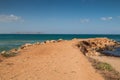 Jutty and a sea, Crete, Greece Royalty Free Stock Photo