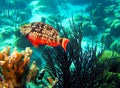 Stoplight Parrotfish Juvenile Phase Royalty Free Stock Photo