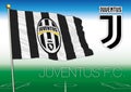 TURIN, ITALY, YEAR 2017 - Serie A football championship, 2017 flag of the Juventus team
