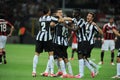 Juventus players rejoice after the goal