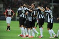 Juventus players rejoice after the goal