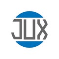 JUX letter logo design on white background. JUX creative initials circle logo concept. JUX letter design Royalty Free Stock Photo