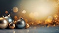 Christmas Background with Ornaments, Baubles, Globes AI Generated Illustration