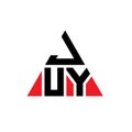 JUY triangle letter logo design with triangle shape. JUY triangle logo design monogram. JUY triangle vector logo template with red Royalty Free Stock Photo