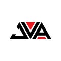 JVA triangle letter logo design with triangle shape. JVA triangle logo design monogram. JVA triangle vector logo template with red Royalty Free Stock Photo