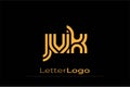 JVK Creative Unique Modern Letter Logo Design. Elegant Monogram Logo Design with Decorative Elements and Typography Royalty Free Stock Photo