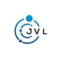 JVL letter technology logo design on white background. JVL creative initials letter IT logo concept. JVL letter design Royalty Free Stock Photo