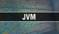 JVM with Binary code digital technology background. Abstract background with program code and JVM. Programming and coding Royalty Free Stock Photo