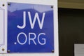 Jw.org sign text of Jehovah Witnesses jw org logo brand Royalty Free Stock Photo