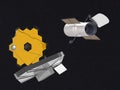 JWST and Hubble space telescopes in outer space