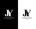 Jy, yj initial company name logo template vector