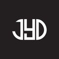 JYO letter logo design on black background. JYO creative initials letter logo concept. JYO letter design Royalty Free Stock Photo